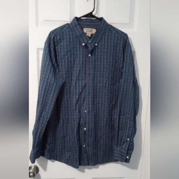 Duluth Trading Co Men's Blue Striped Button Down Shirt - Picture 1 of 4